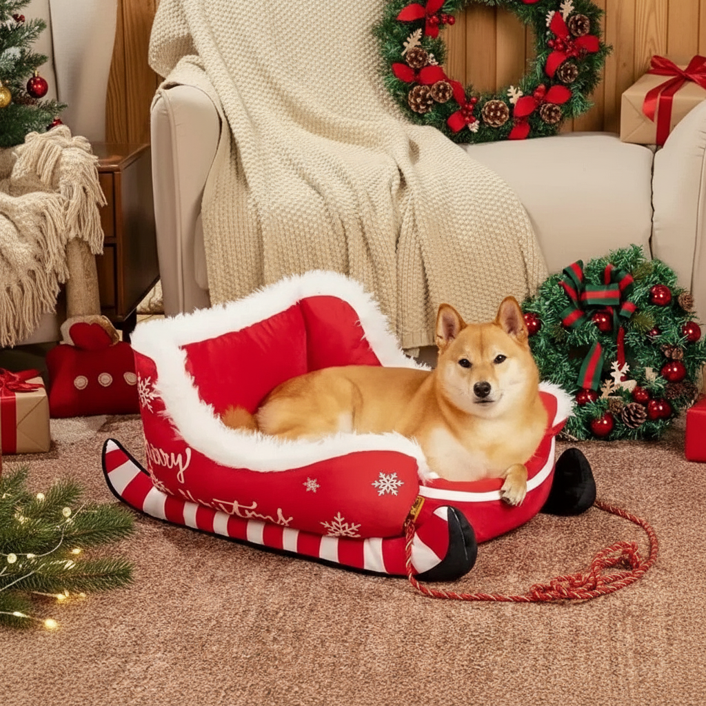 Deluxe Christmas Sleigh Bed