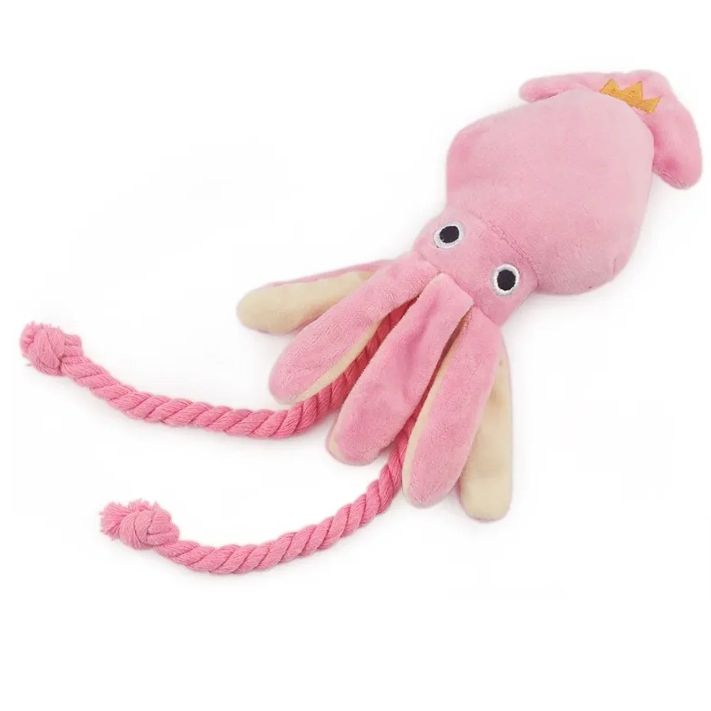 Luxury Dog Toys - Plush Soft Squid Octopus Puppy/Dog Toy with Squeaker and Rope