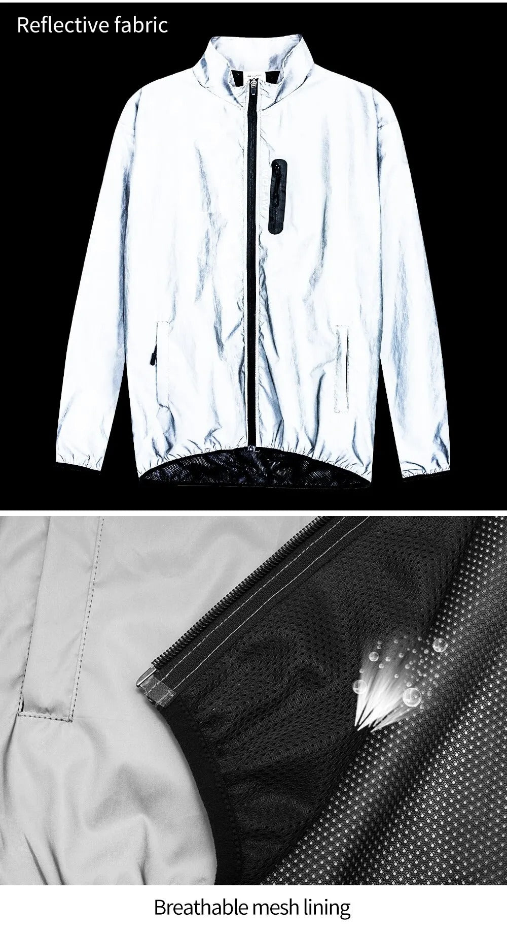 Premium Fully Reflective Walking, Cycling and Horse Riding Outdoor Jacket Hoodless