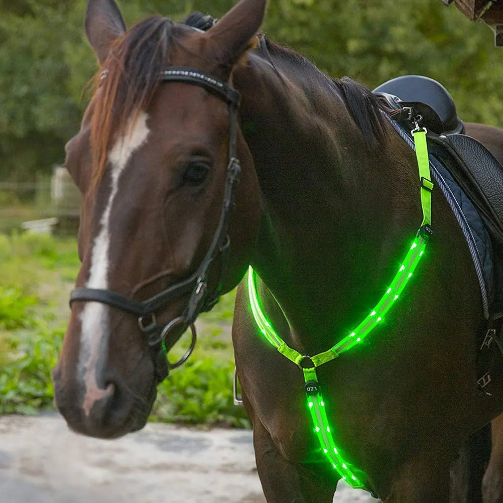 Equestrian LED Horse Breastplate - High Visibility - Safety - Rechargeable