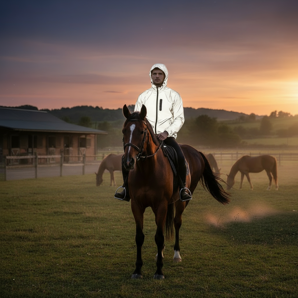 Premium Fully Reflective Walking, Cycling and Horse Riding Outdoor Jacket Hooded