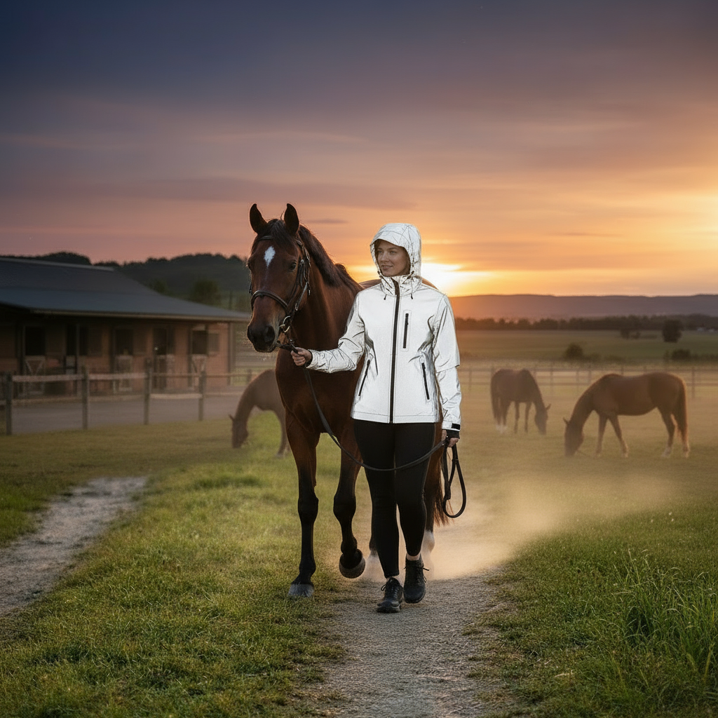 Premium Fully Reflective Walking, Cycling and Horse Riding Outdoor Jacket Hooded