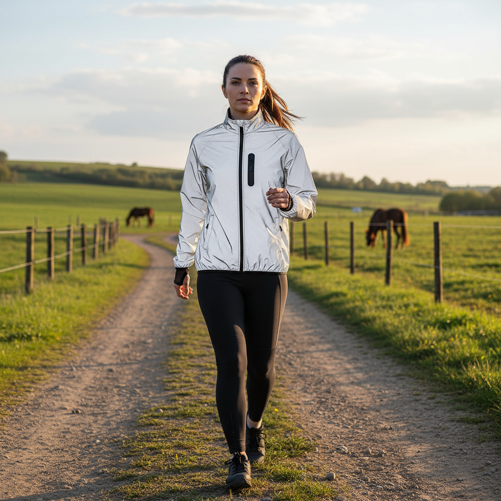 Premium Fully Reflective Walking, Cycling and Horse Riding Outdoor Jacket Hoodless